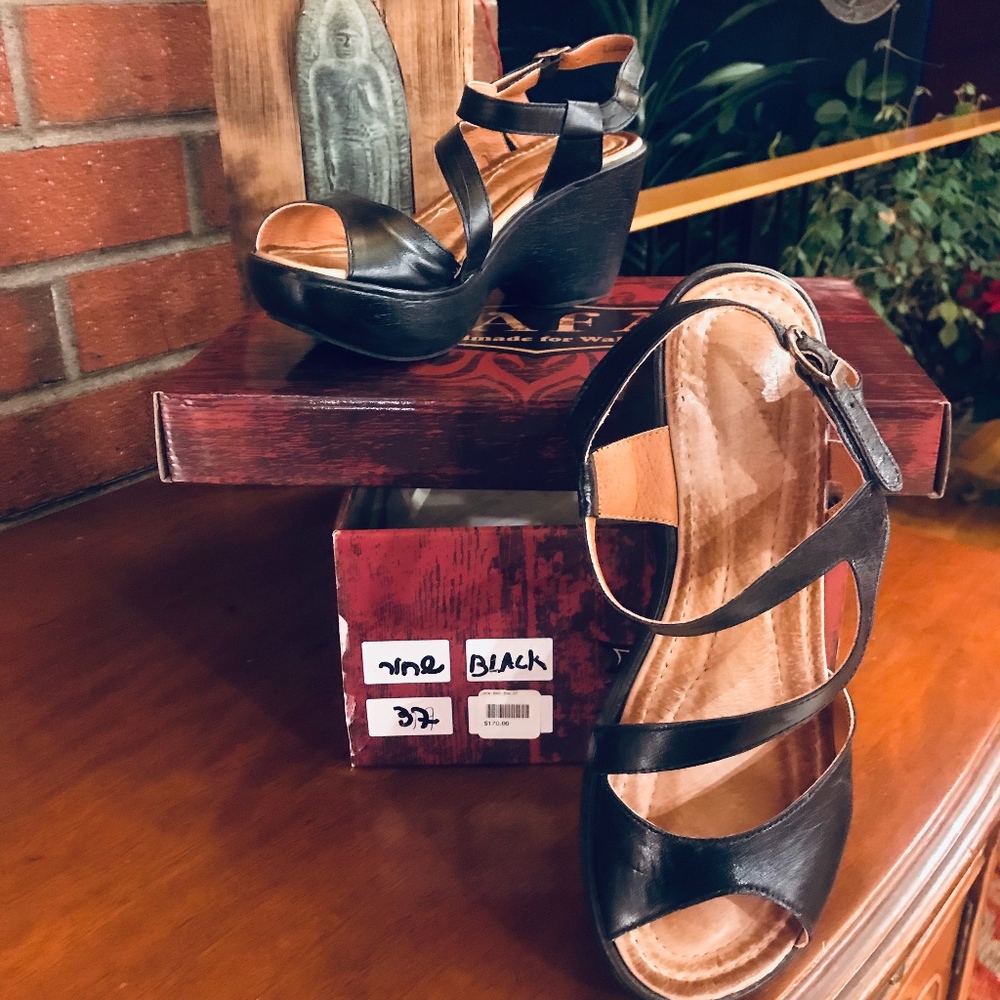 Jafa Handmade Black Leather Sandals